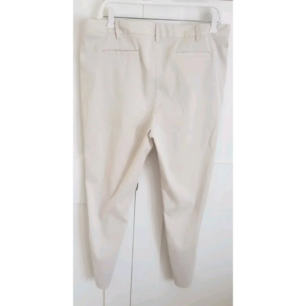 IVANKA TRUMP ANKLE-LENGTH  RIBBED TEXTURE BEIGE PANTS SZ 12 - Picture 4 of 8